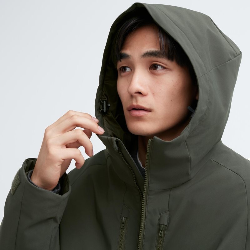 Beige Men Uniqlo Hybrid Down (3d Cut) Parka | USA FSCZD-0263