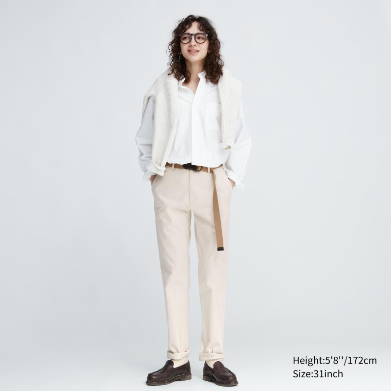 Beige Men Uniqlo Slim-fit Chino Pants | USA KJFOH-6537