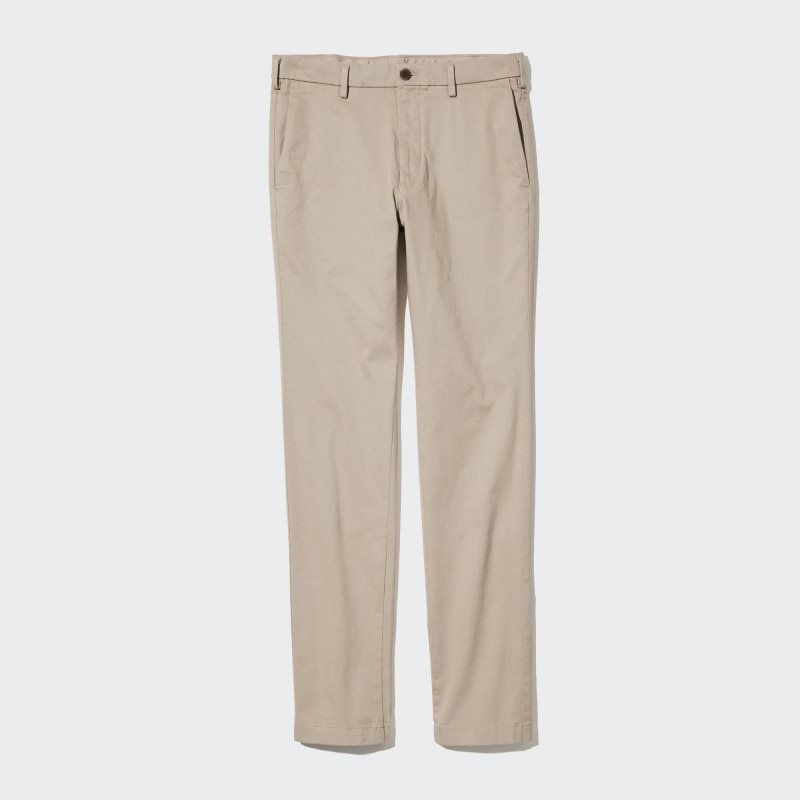 Beige Men Uniqlo Slim-fit Chino Pants | USA KJFOH-6537