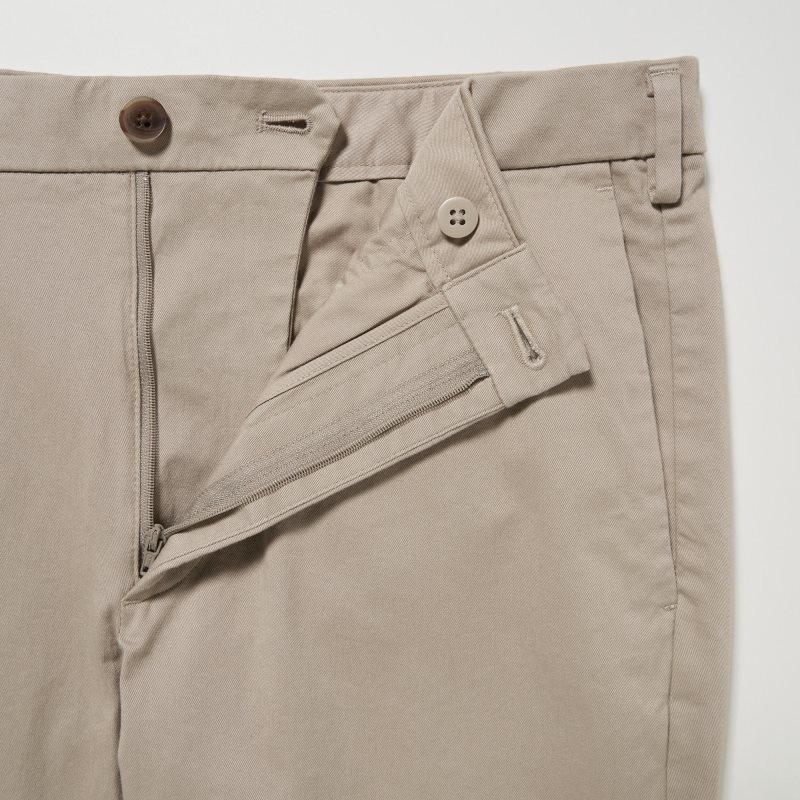 Beige Men Uniqlo Slim-fit Chino Pants | USA KJFOH-6537