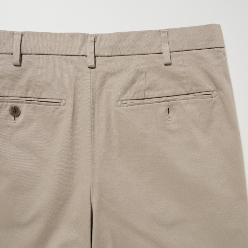 Beige Men Uniqlo Slim-fit Chino Pants | USA KJFOH-6537