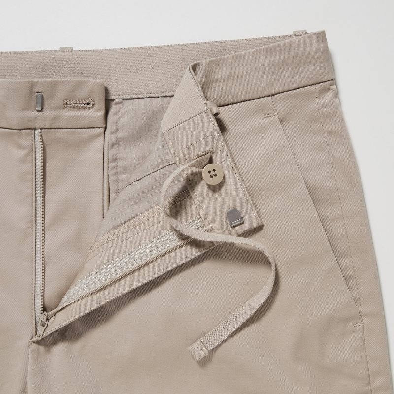 Beige Men Uniqlo Stretch Slim-fit (9