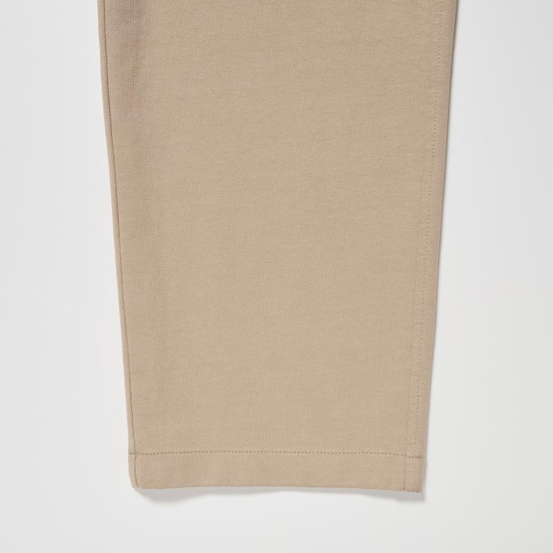 Beige Men Uniqlo Washed Jersey Ankle Pants | USA TSIQE-7518