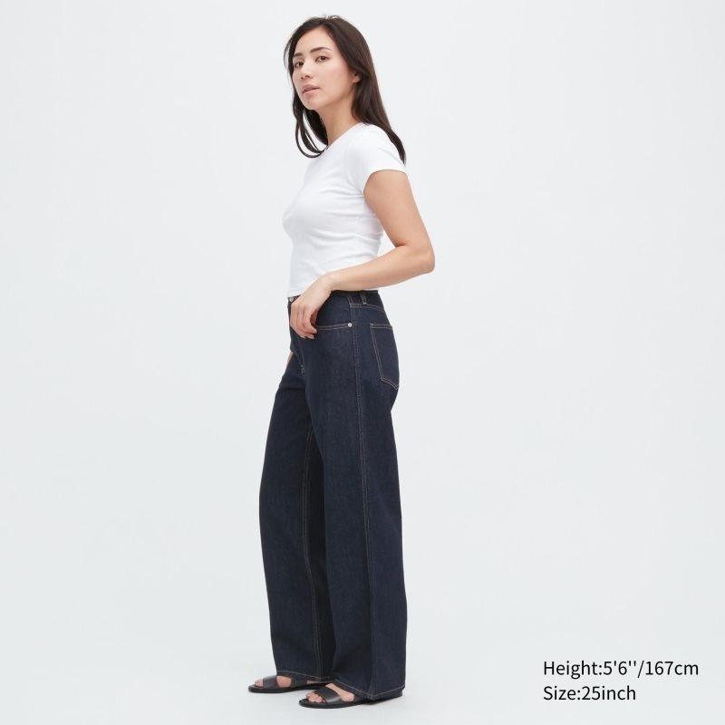 Beige Women Uniqlo Baggy Jeans | USA KTSPW-1045