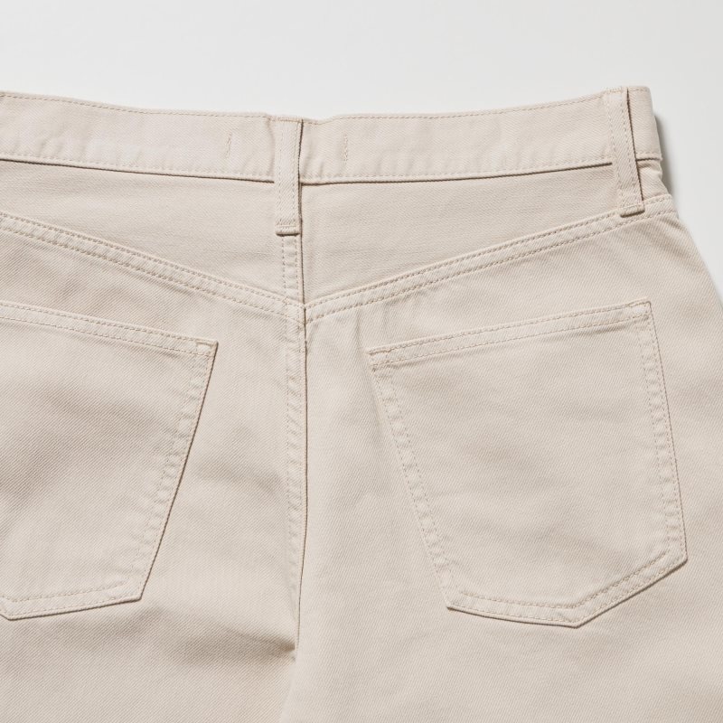 Beige Women Uniqlo Baggy Jeans | USA KTSPW-1045