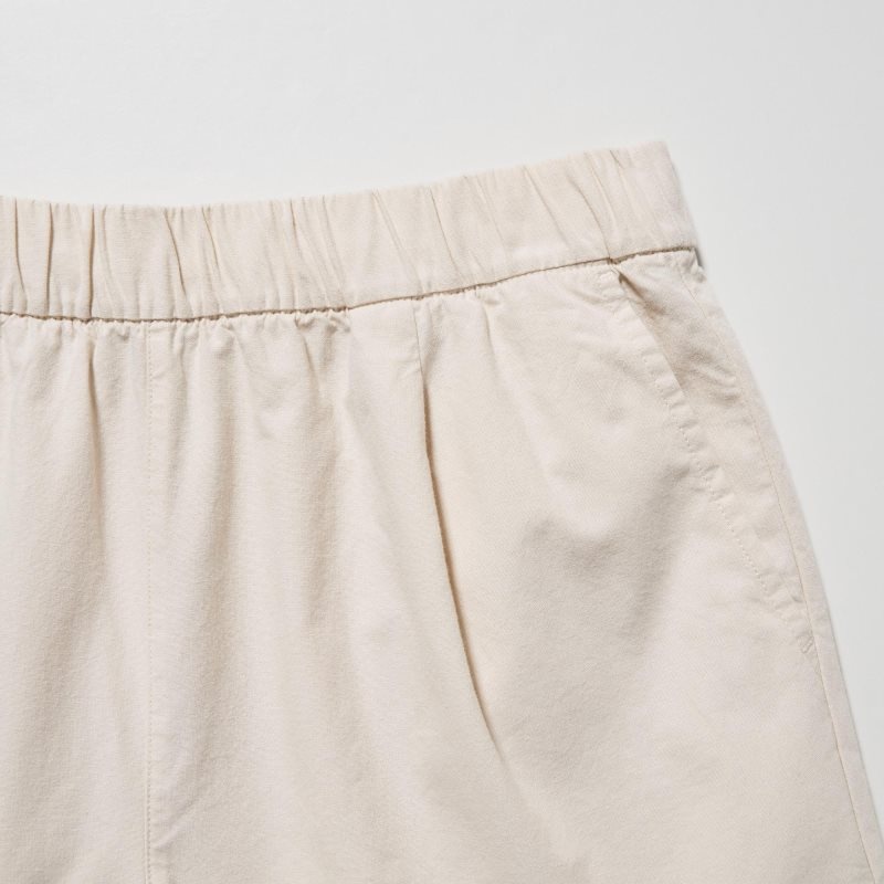 Beige Women Uniqlo Cotton Easy Shorts | USA IZMPS-4785