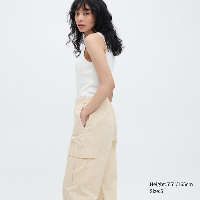 Beige Women Uniqlo Easy Cargo Pants | USA BSMAI-8539