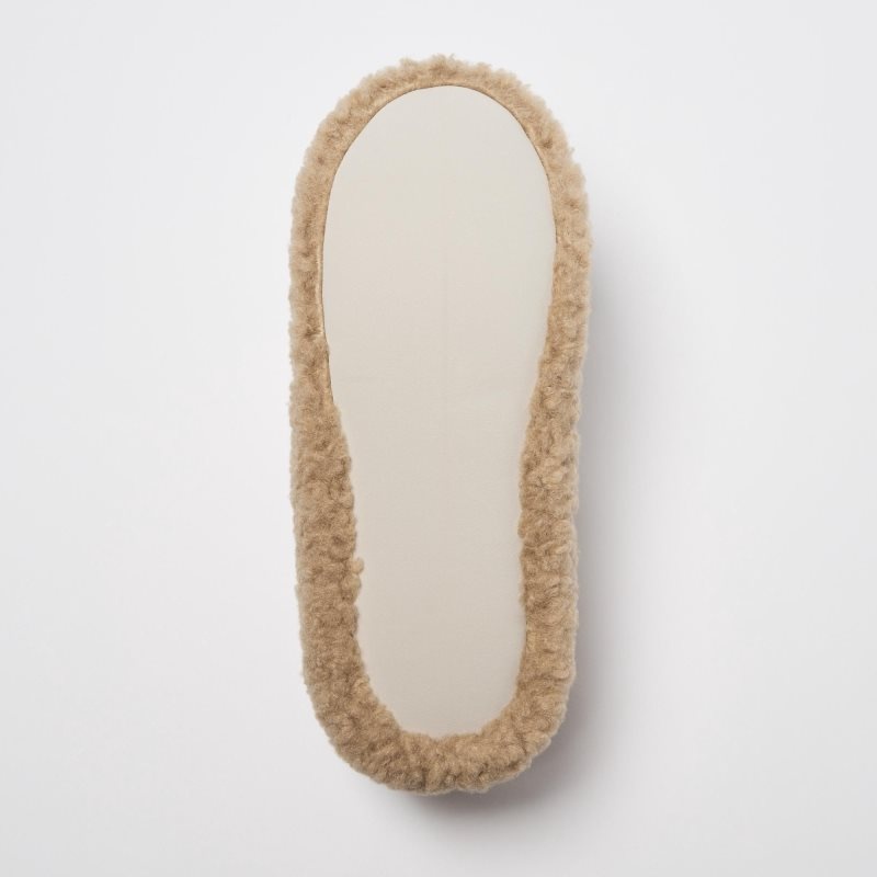 Beige Women Uniqlo Fleece Room Faux Shearling Fleece Slippers | USA IBQFT-9670