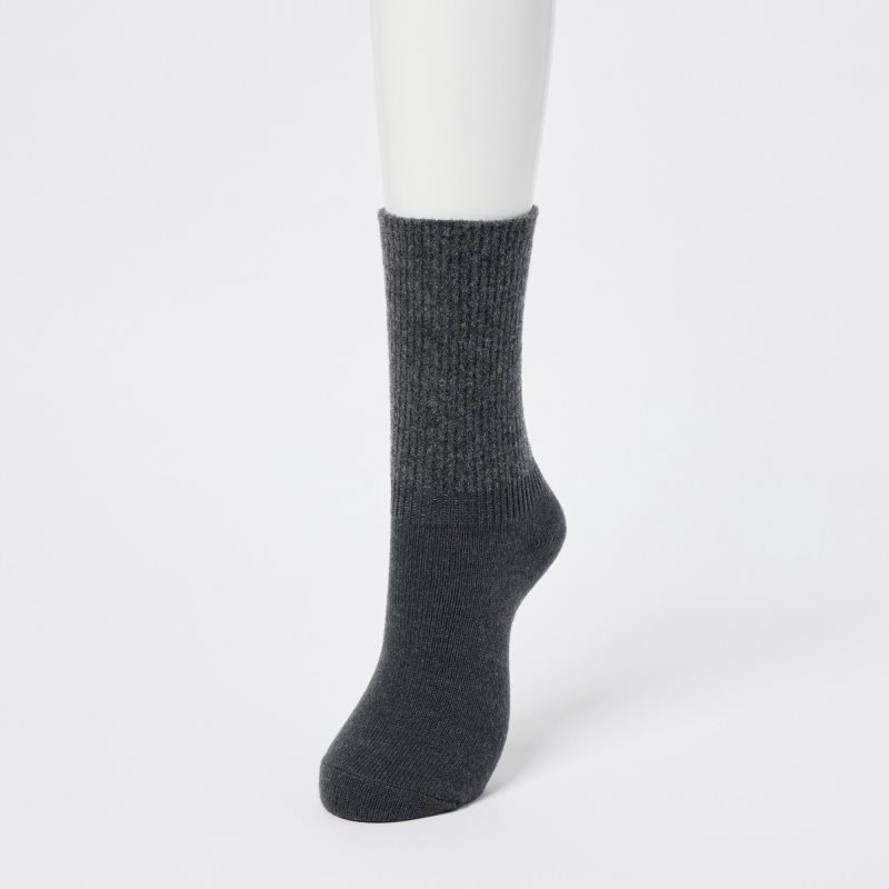 Beige Women Uniqlo Heattech Souffle Yarn Socks | USA ZUEAW-7831