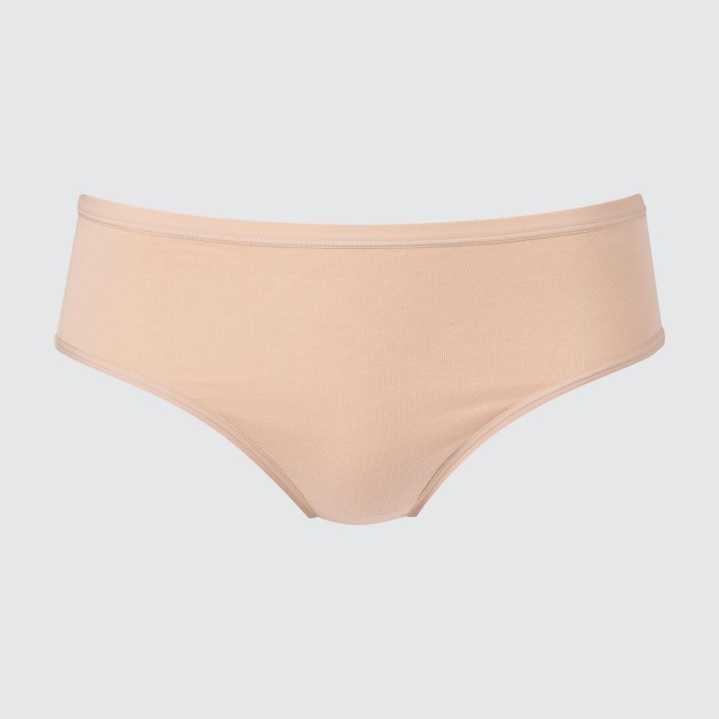 Beige Women Uniqlo Mid-rise Underwear | USA XRVEG-9753