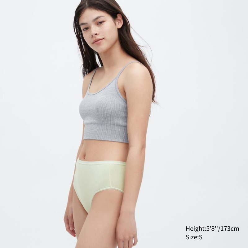 Beige Women Uniqlo Plain High-rise Underwear | USA KAPQJ-0719