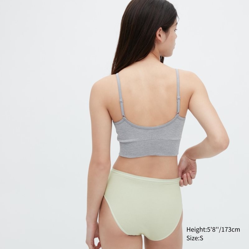 Beige Women Uniqlo Plain High-rise Underwear | USA KAPQJ-0719