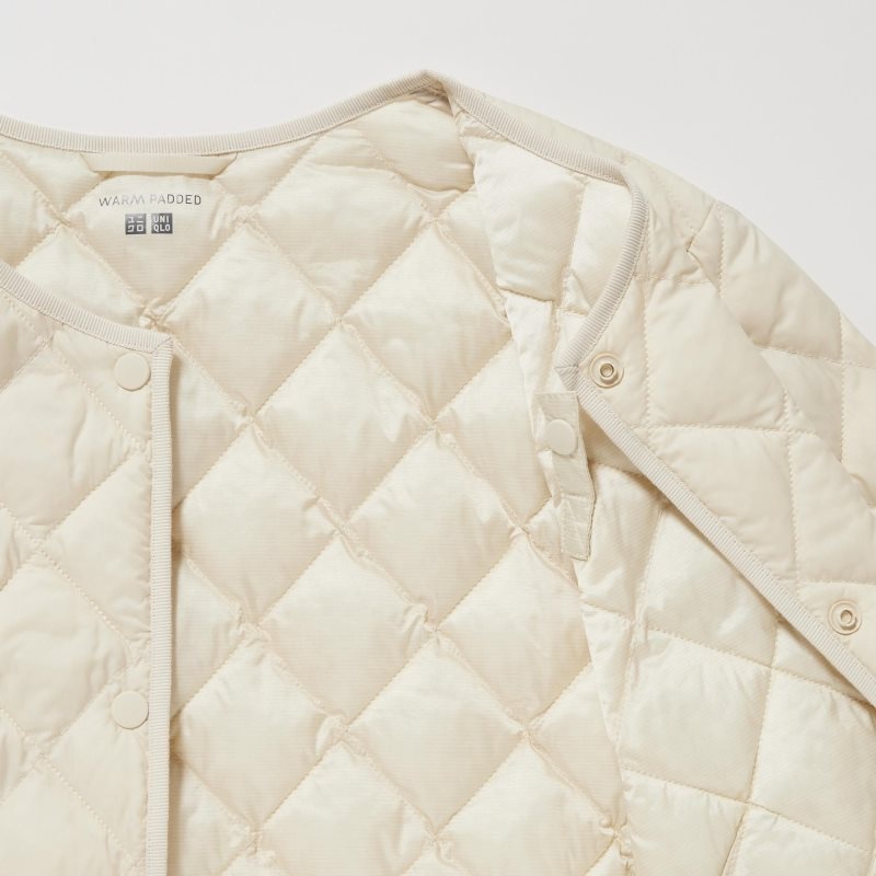 Beige Women Uniqlo Pufftech Quilted (Warm Padded) Jackets | USA LSNVA-4723