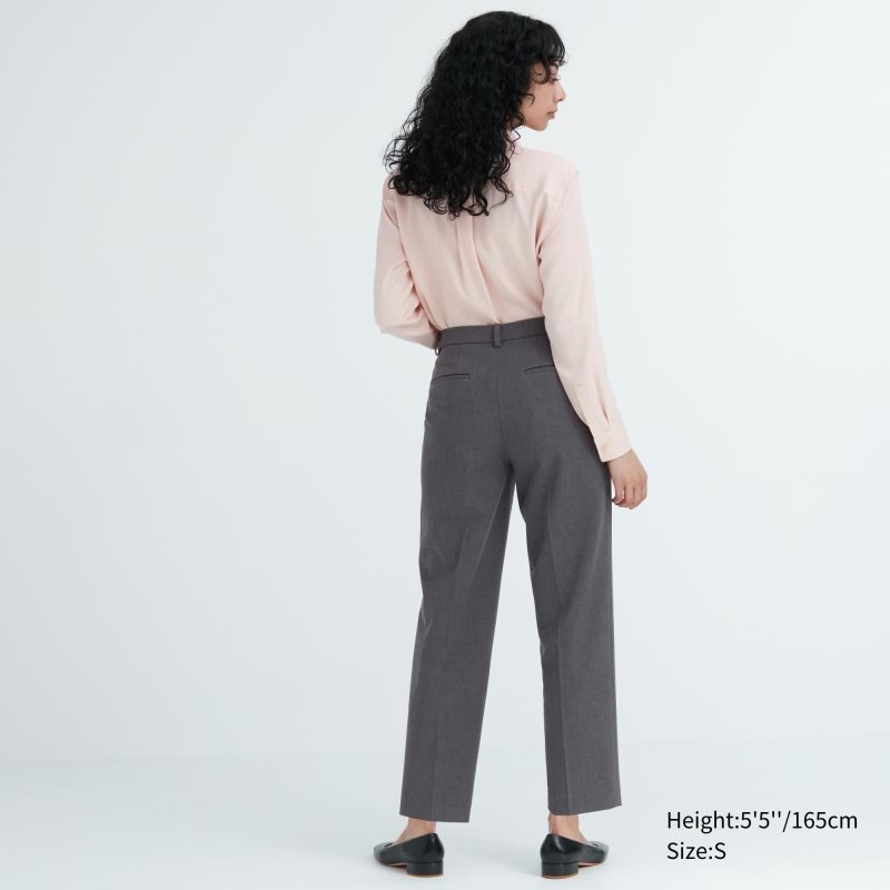 Beige Women Uniqlo Smart Ankle (2-way Stretch) Pants | USA UTPKQ-4632