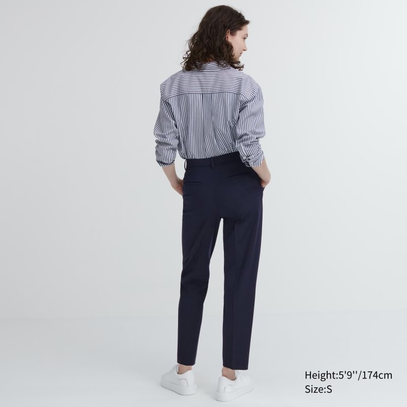 Beige Women Uniqlo Smart Ankle (2-way Stretch, Tall) Pants | USA JYTMW-9580