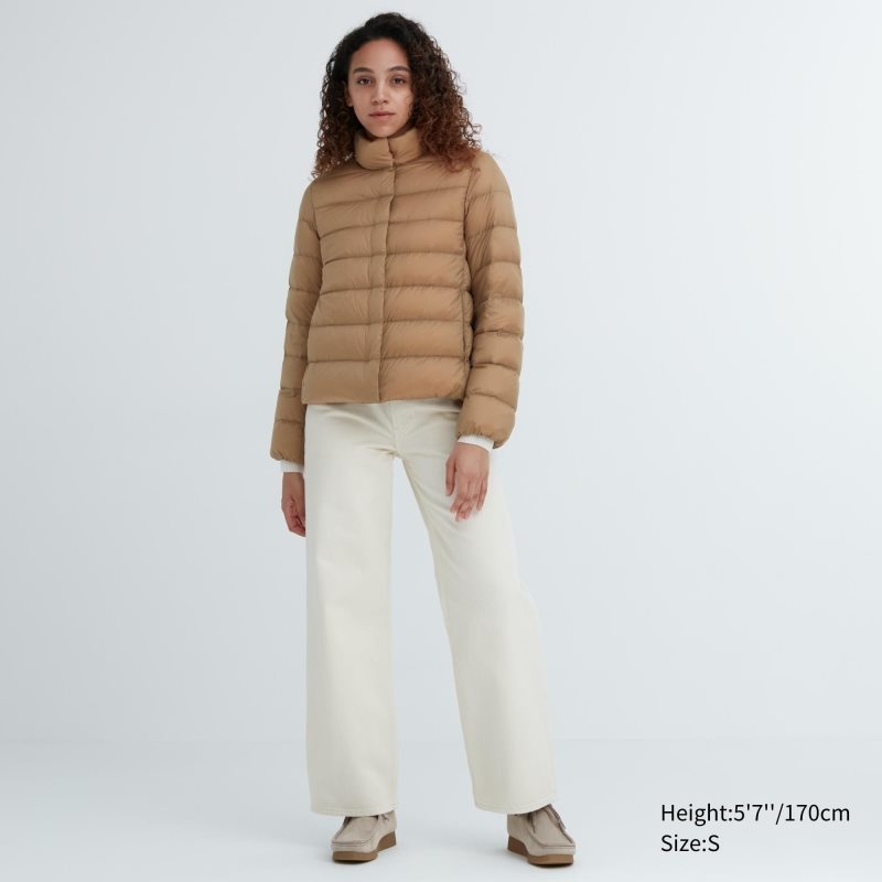 Beige Women Uniqlo Ultra Light Down Jackets | USA MKXPH-1820