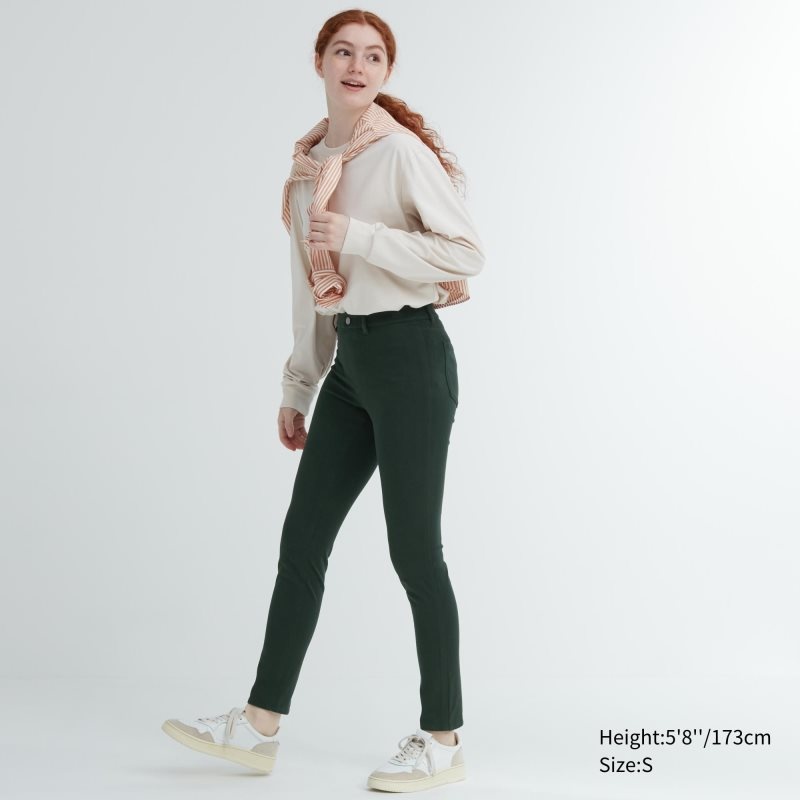 Beige Women Uniqlo Ultra Stretch Leggings Pants | USA DIWVY-7802