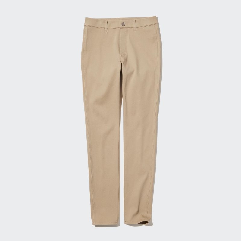 Beige Women Uniqlo Ultra Stretch Leggings Pants | USA DIWVY-7802