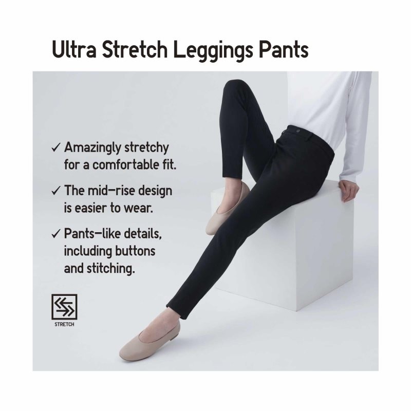 Beige Women Uniqlo Ultra Stretch Leggings Pants | USA DIWVY-7802