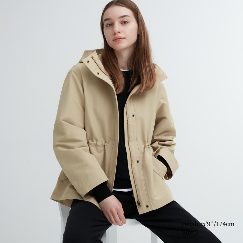 Beige Women Uniqlo Utility Parka | USA KPVTF-5637