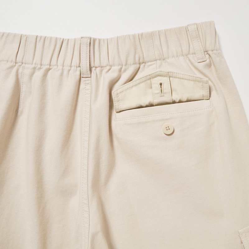 Beige Women Uniqlo Wide Straight Cargo Pants | USA QPYFO-5491