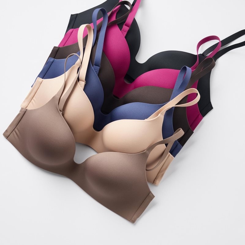 Beige Women Uniqlo Wireless (3d Hold) Bras | USA FJYAC-8549