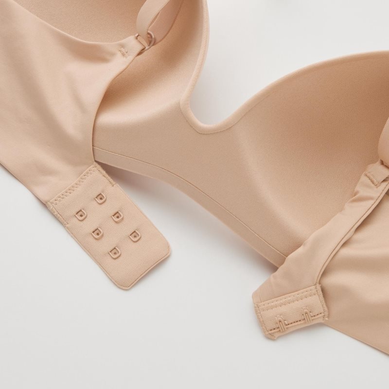 Beige Women Uniqlo Wireless (3d Hold) Bras | USA FJYAC-8549