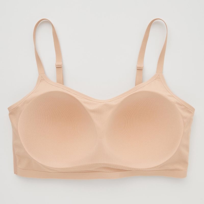 Beige Women Uniqlo Wireless (Relax) Bras | USA PJKSH-1093