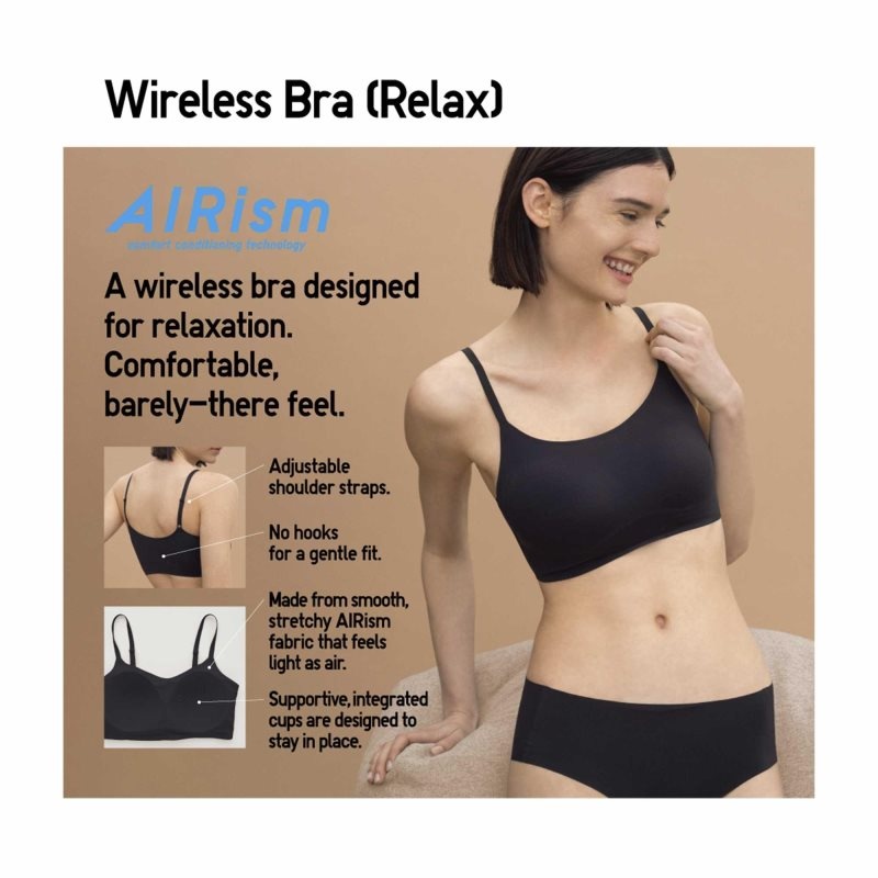 Beige Women Uniqlo Wireless (Relax) Bras | USA PJKSH-1093