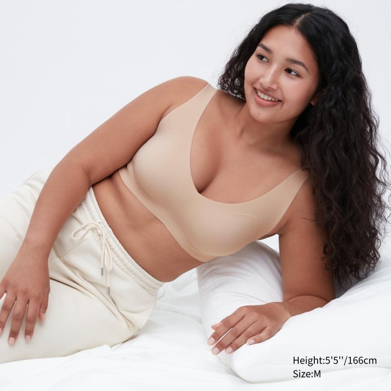 Beige Women Uniqlo Wireless (Ultra Relax) Bras | USA ICWYL-1387