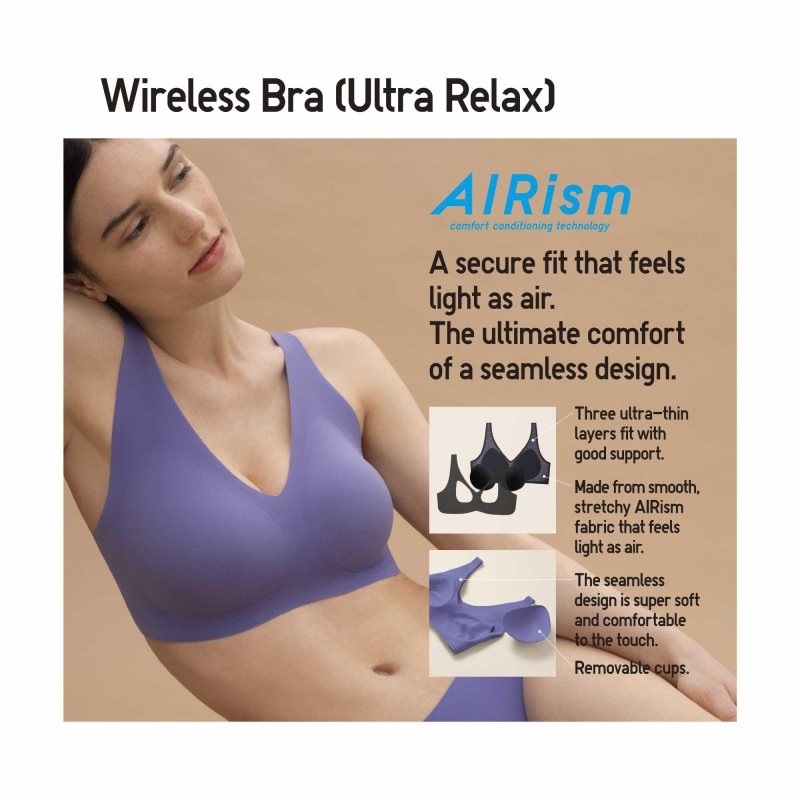 Beige Women Uniqlo Wireless (Ultra Relax) Bras | USA UJTCI-1726