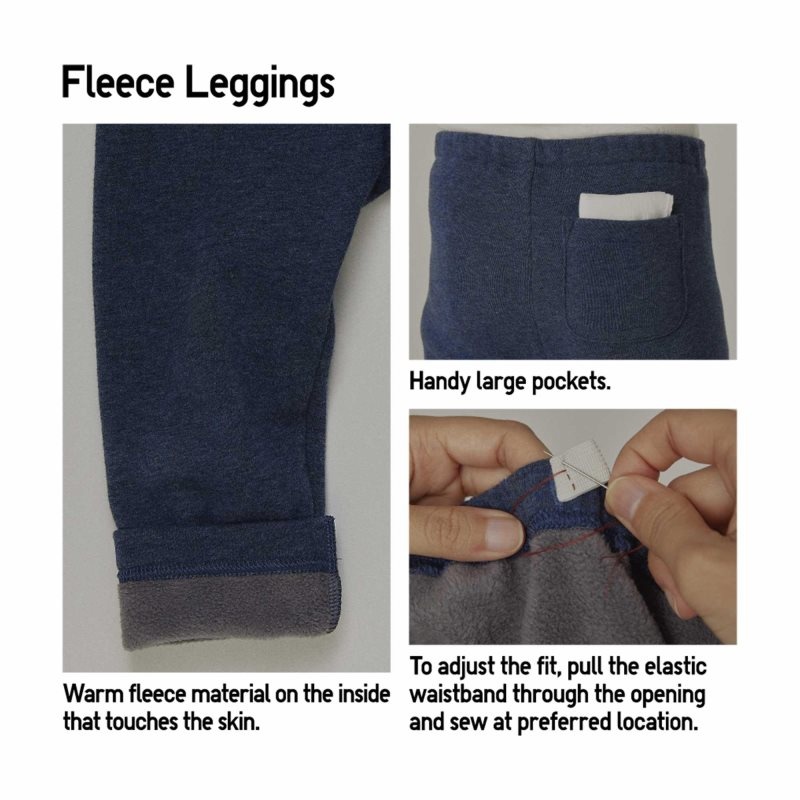 Black Baby Uniqlo Fleece Leggings | USA GSHDF-5872