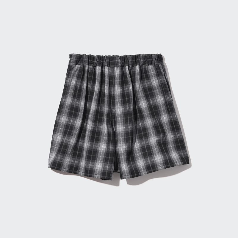 Black Kids Uniqlo Checked Pleated Mini Skort Skirts | USA GMIVW-4536