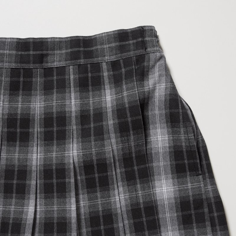 Black Kids Uniqlo Checked Pleated Mini Skort Skirts | USA GMIVW-4536