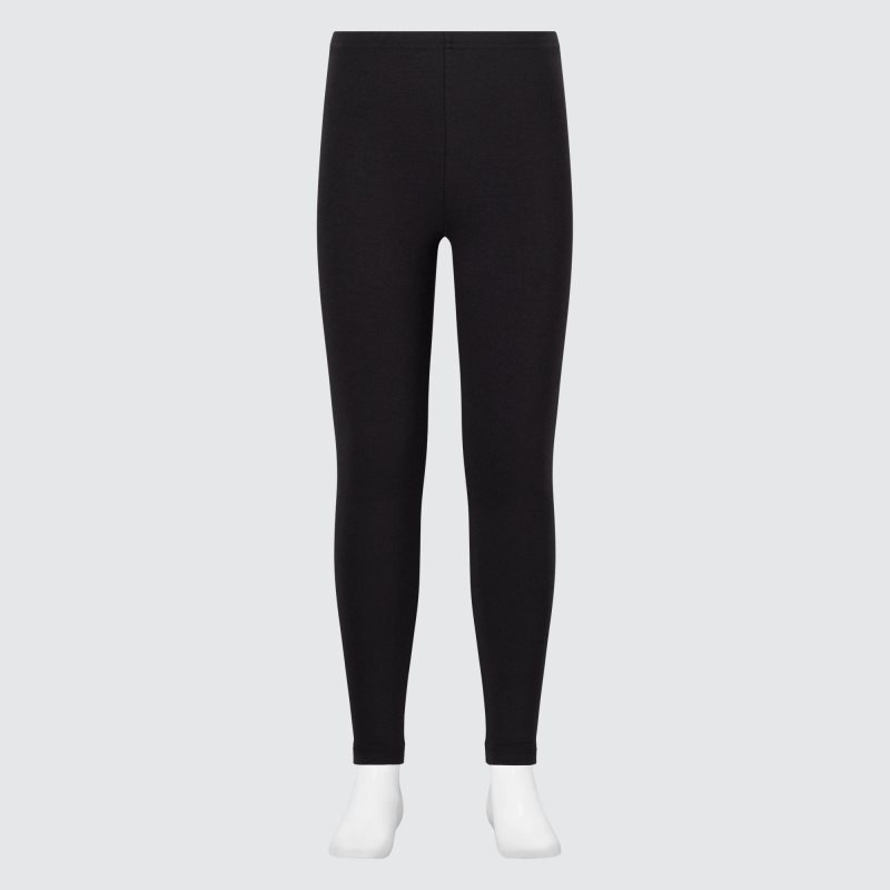 Black Kids Uniqlo Heattech Cotton (Extra Warm) Leggings | USA KCGJX-5279