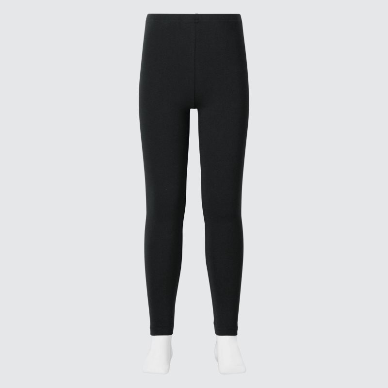 Black Kids Uniqlo Heattech Cotton Leggings | USA AQXRG-9176