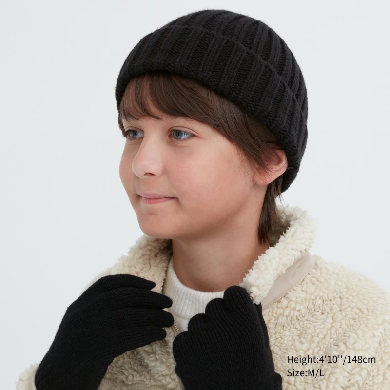 Black Kids Uniqlo Heattech Knitted Caps | USA WYTJV-2536