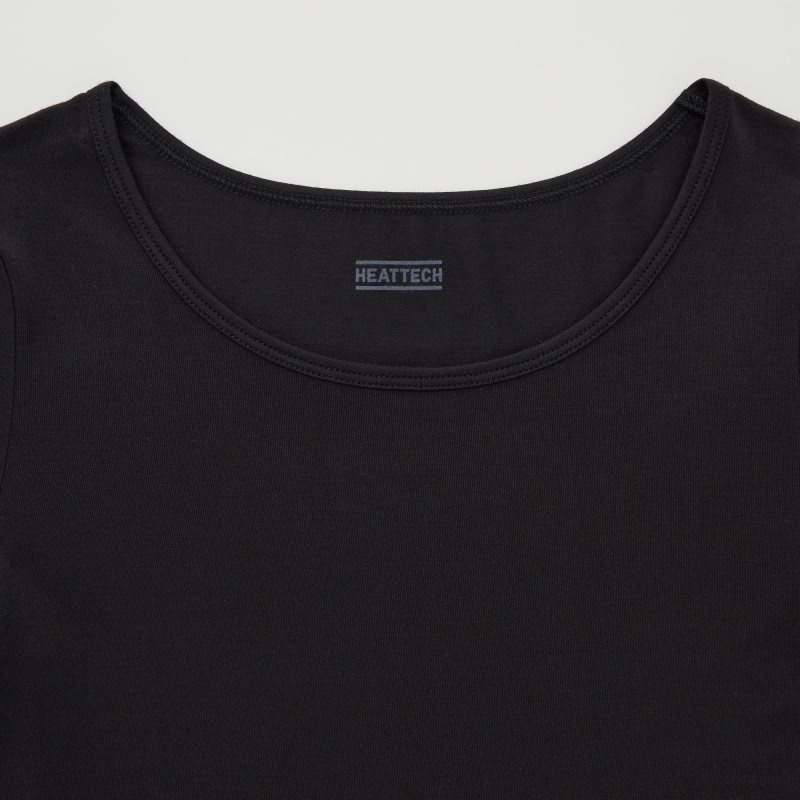 Black Kids Uniqlo Heattech Scoop Neck Long-sleeve T Shirts | USA GVRUP-8702