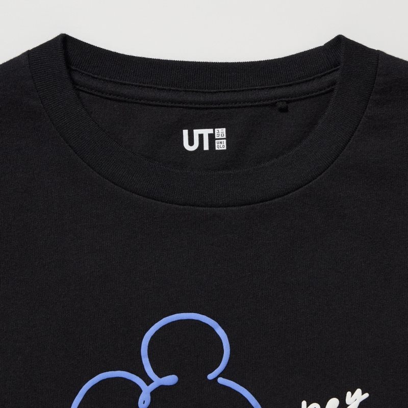 Black Kids Uniqlo Mickey Stands Ut (Short Sleeve Graphic) T Shirts | USA EBJKG-6725