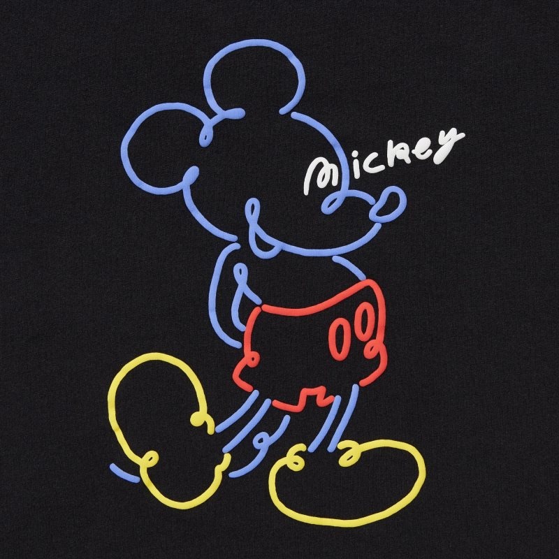 Black Kids Uniqlo Mickey Stands Ut (Short Sleeve Graphic) T Shirts | USA EBJKG-6725