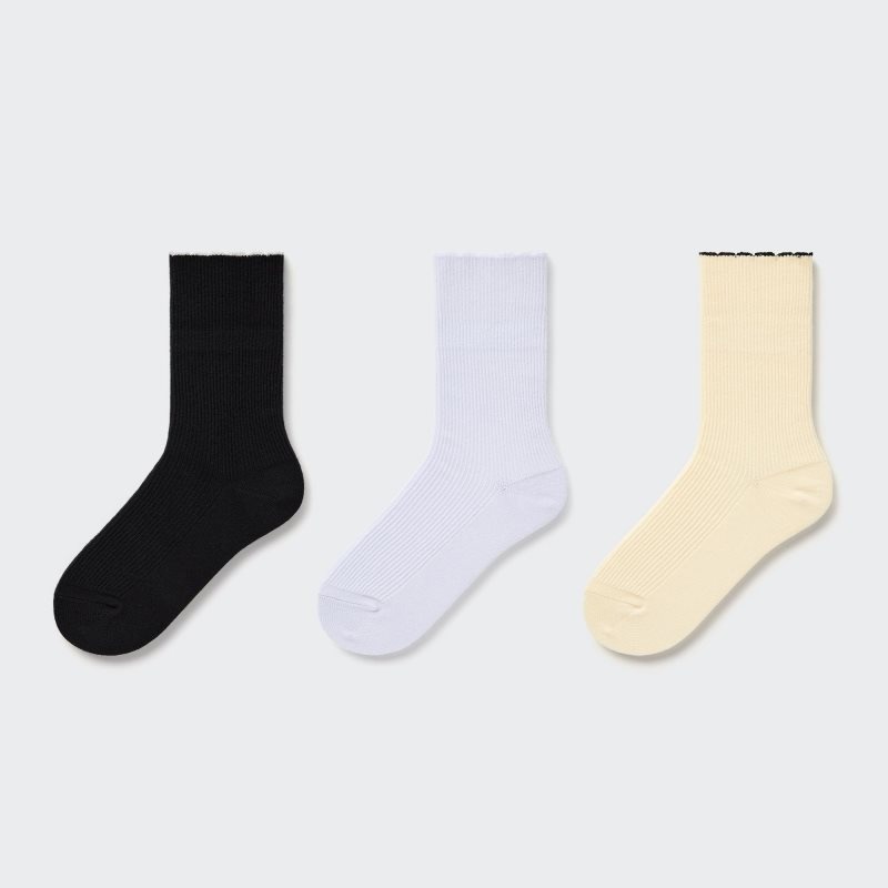 Black Kids Uniqlo Regular (3 Pairs) Socks | USA BNLVG-3670