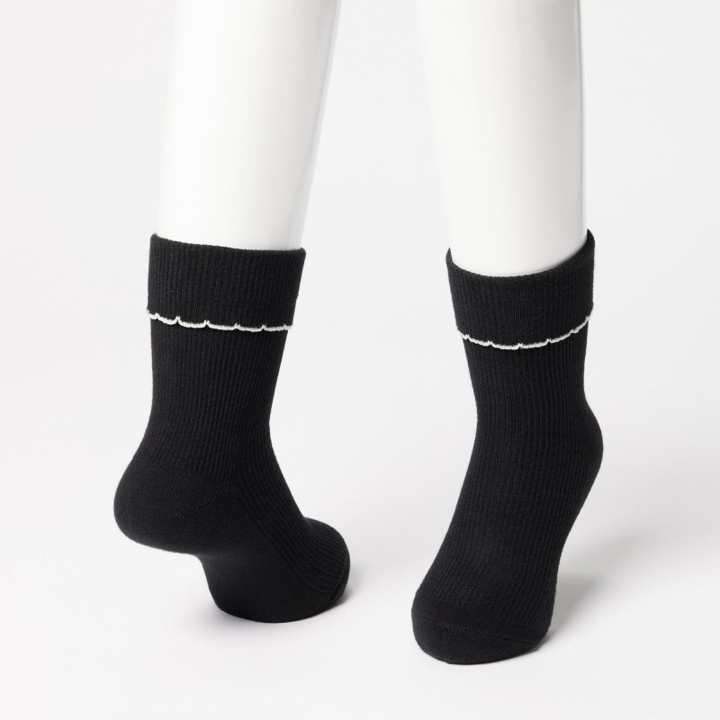 Black Kids Uniqlo Regular (3 Pairs) Socks | USA BNLVG-3670