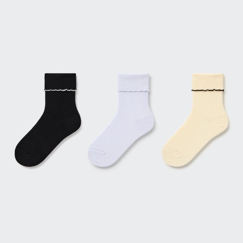 Black Kids Uniqlo Regular (3 Pairs) Socks | USA BNLVG-3670