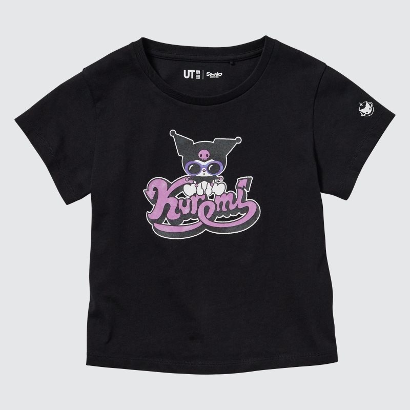 Black Kids Uniqlo Sanrio Characters: Kuromi & My Melody Cropped Ut (Short-sleeve Graphic) T Shirts | USA QCWYJ-2658