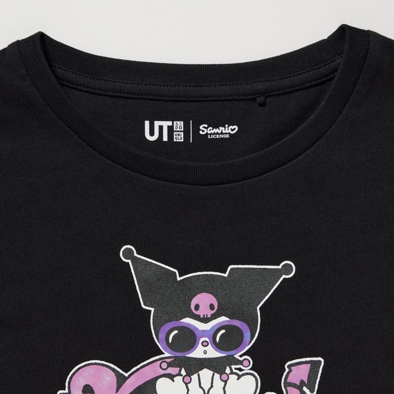 Black Kids Uniqlo Sanrio Characters: Kuromi & My Melody Cropped Ut (Short-sleeve Graphic) T Shirts | USA QCWYJ-2658