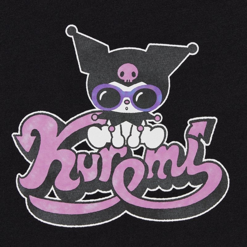 Black Kids Uniqlo Sanrio Characters: Kuromi & My Melody Cropped Ut (Short-sleeve Graphic) T Shirts | USA QCWYJ-2658