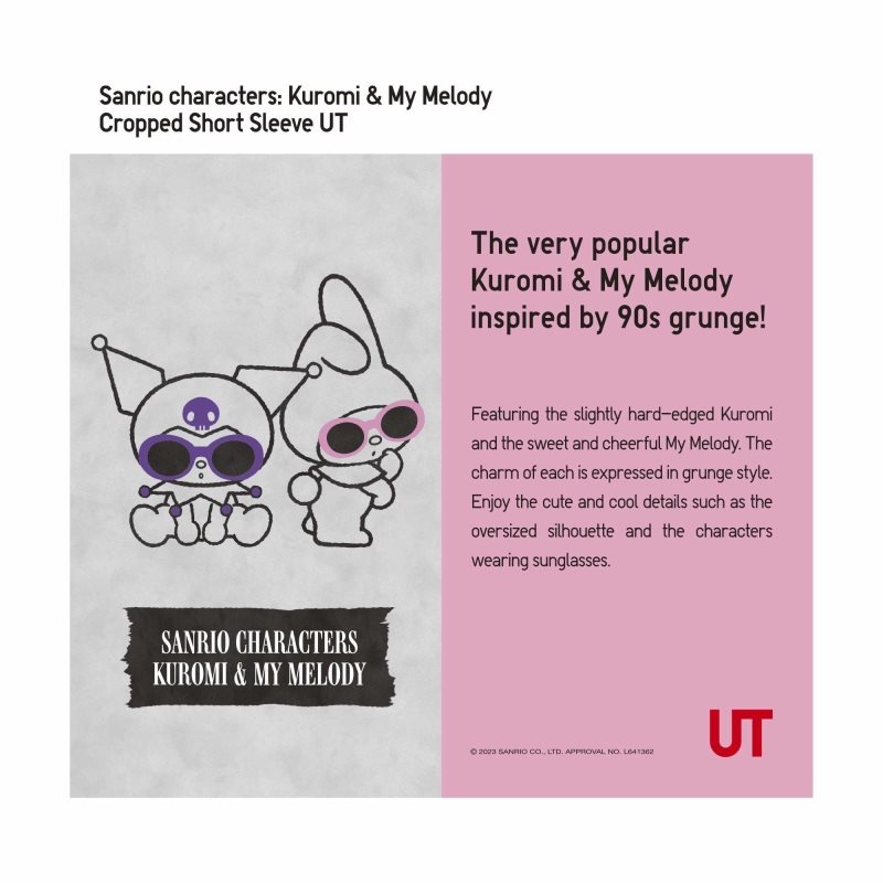 Black Kids Uniqlo Sanrio Characters: Kuromi & My Melody Cropped Ut (Short-sleeve Graphic) T Shirts | USA QCWYJ-2658