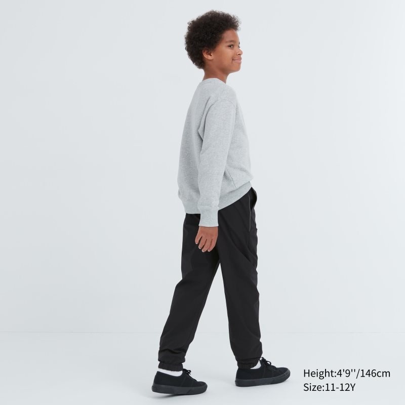 Black Kids Uniqlo Stretch Warm Lined Jogger | USA XHLRT-4310