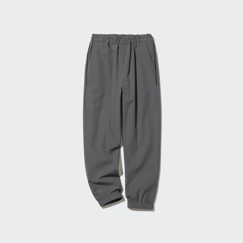 Black Kids Uniqlo Stretch Warm Lined Jogger | USA XHLRT-4310