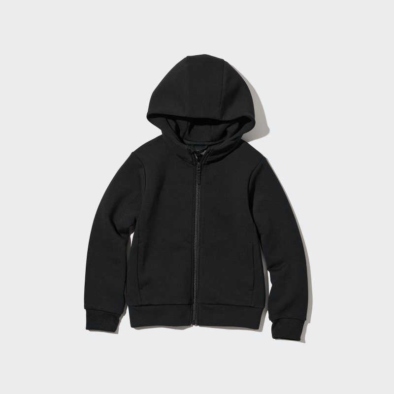 Black Kids Uniqlo Ultra Stretch Dry Sweat Long-sleeve Full-zip Hoodie | USA TJLSD-2514